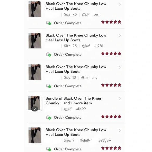 Black Over The Knee Chunky Low Heel
Lace Up Boots - Picture 9 of 11